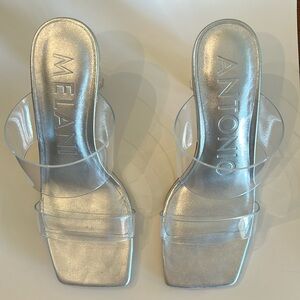 Antonio Melani Clear/Silver Heels 7.5